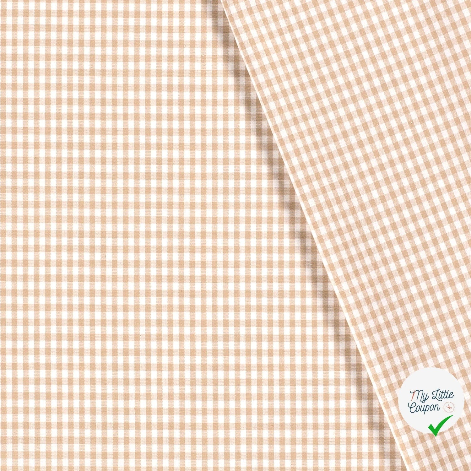VICHY PETITS CARREAUX COTON CAMEL - My Little Coupon
