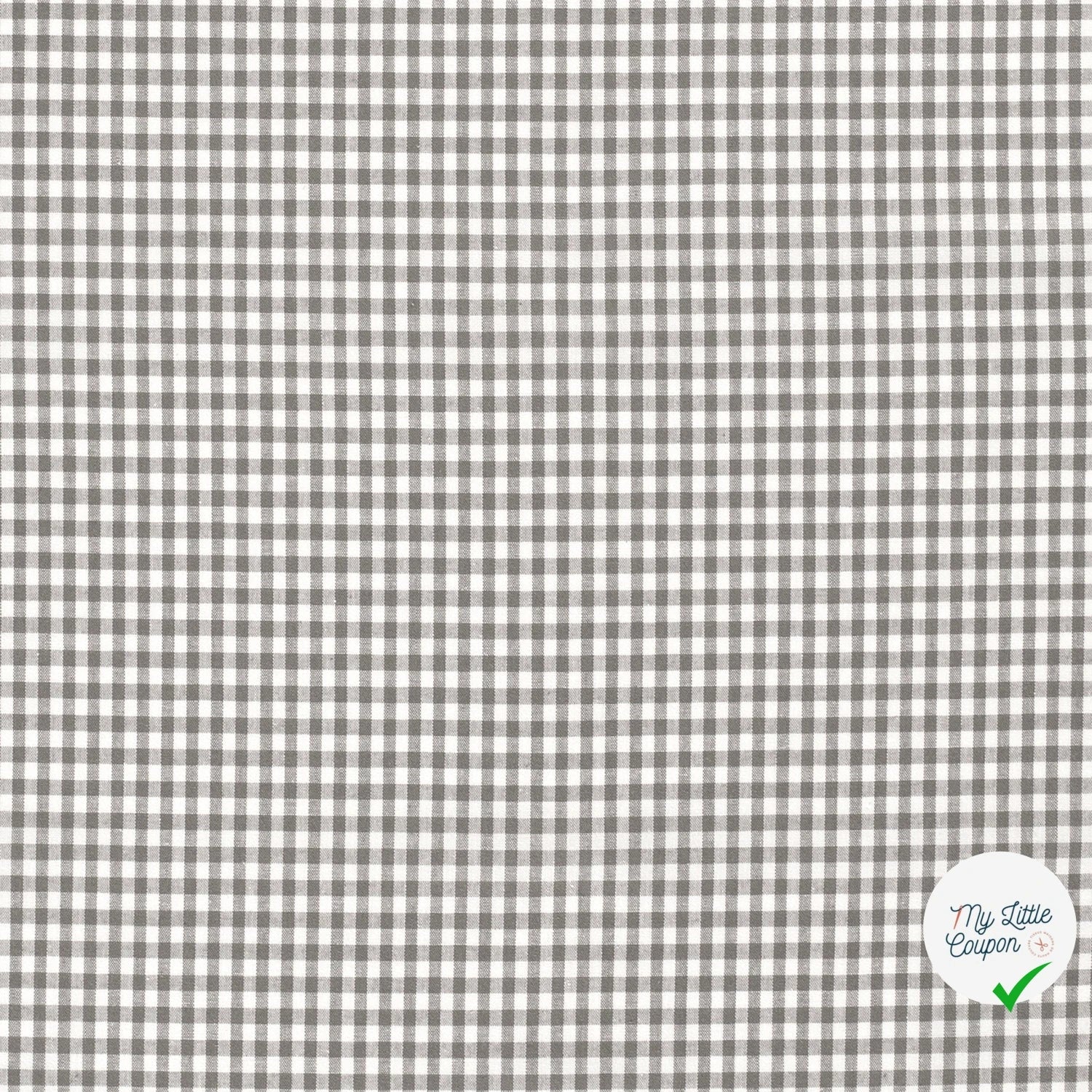 VICHY PETITS CARREAUX COTON GRIS FONCÉ - My Little Coupon