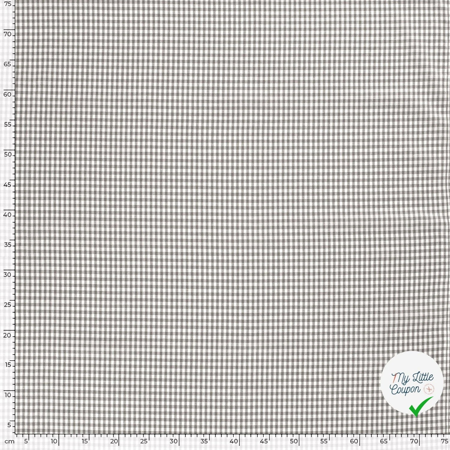 VICHY PETITS CARREAUX COTON GRIS FONCÉ - My Little Coupon