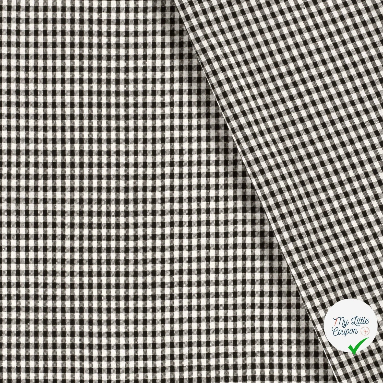 VICHY PETITS CARREAUX COTON NOIR - My Little Coupon