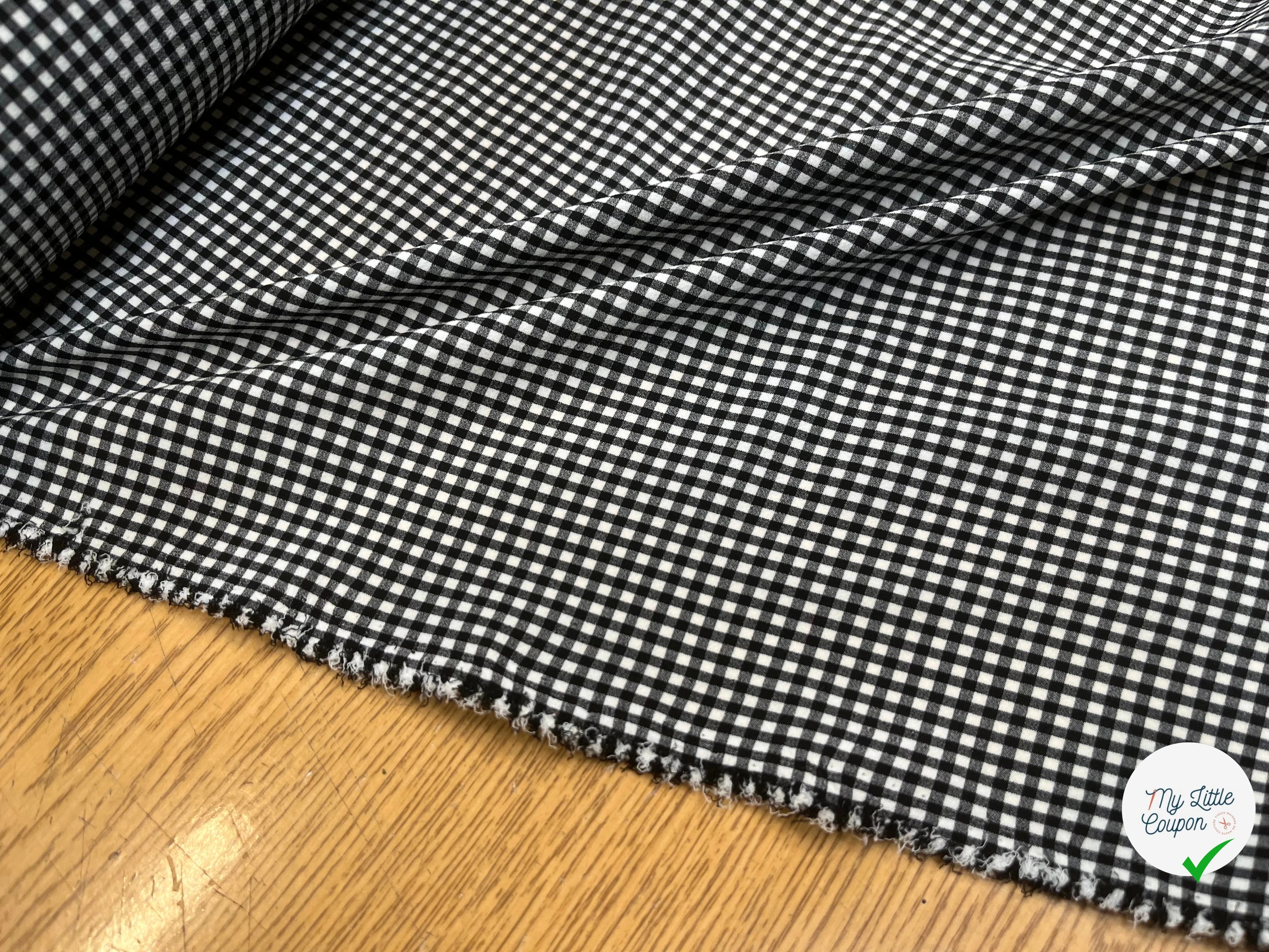 VICHY STRETCH NOIR ET BLANC 100% POLYESTER - My Little Coupon