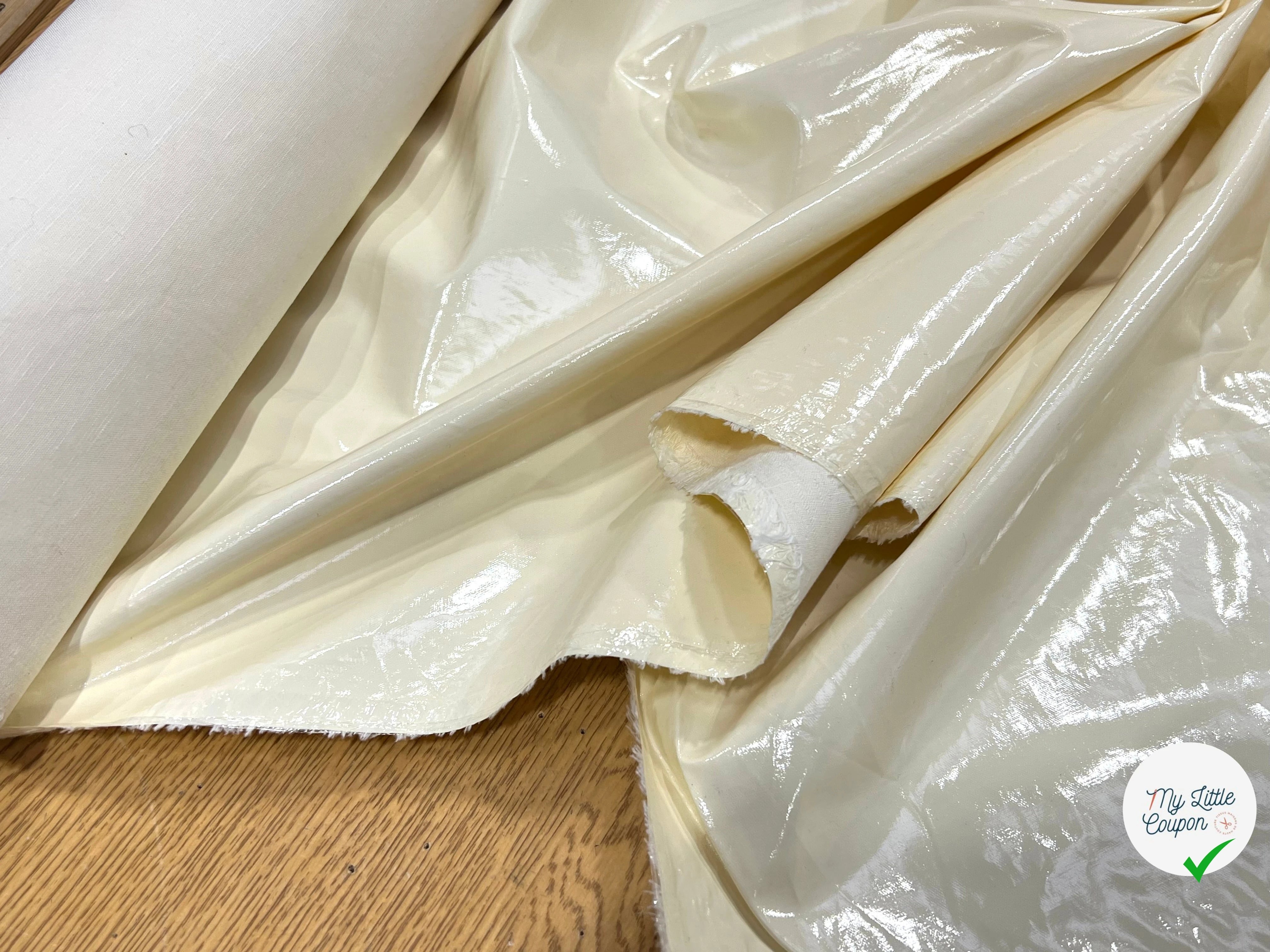 VINYL CONTRECOLLÉ ÉCRU VANILLE 50% COTON 130CM - My Little Coupon