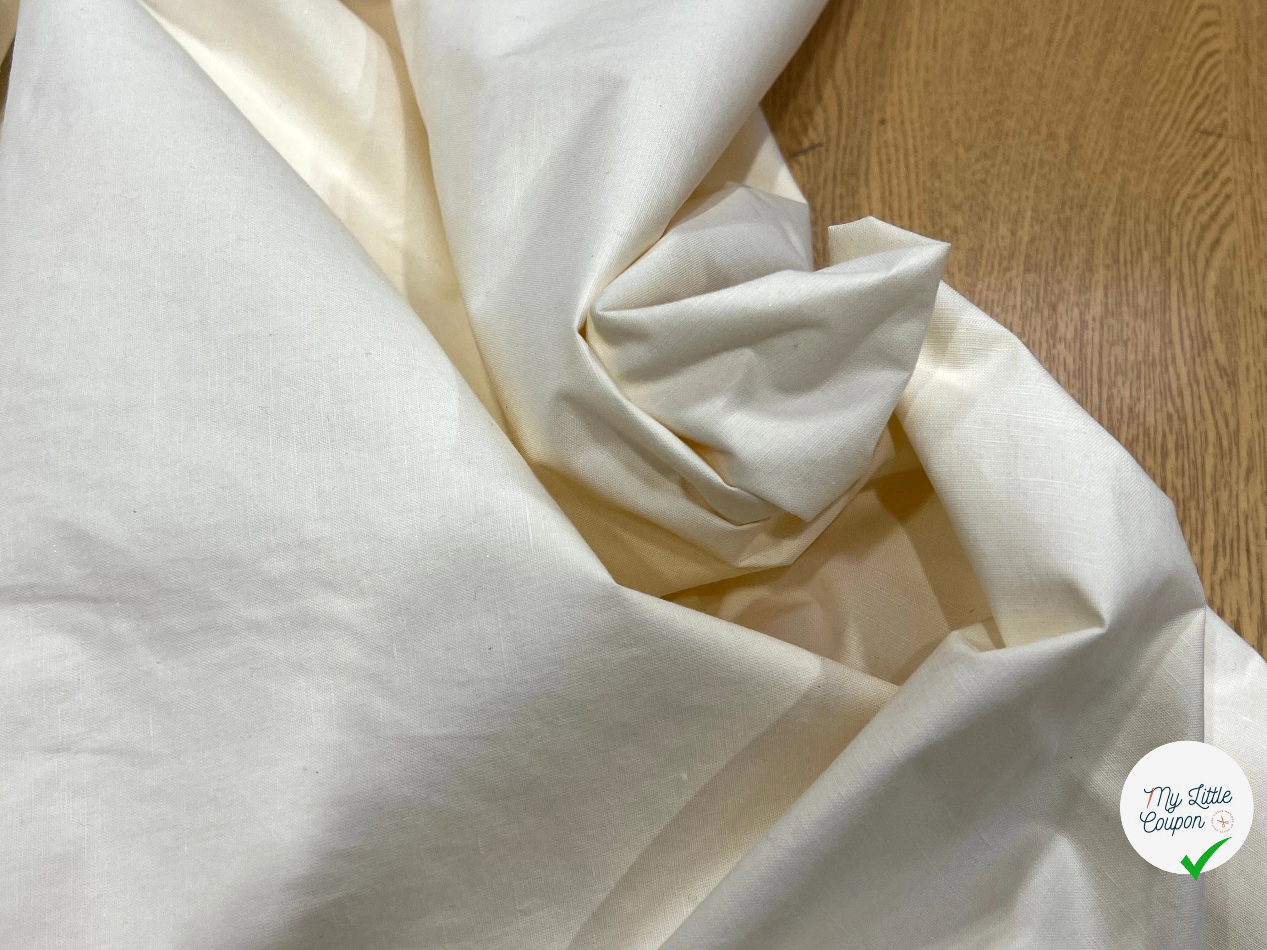 VINYL CONTRECOLLÉ ÉCRU VANILLE 50% COTON 130CM - My Little Coupon