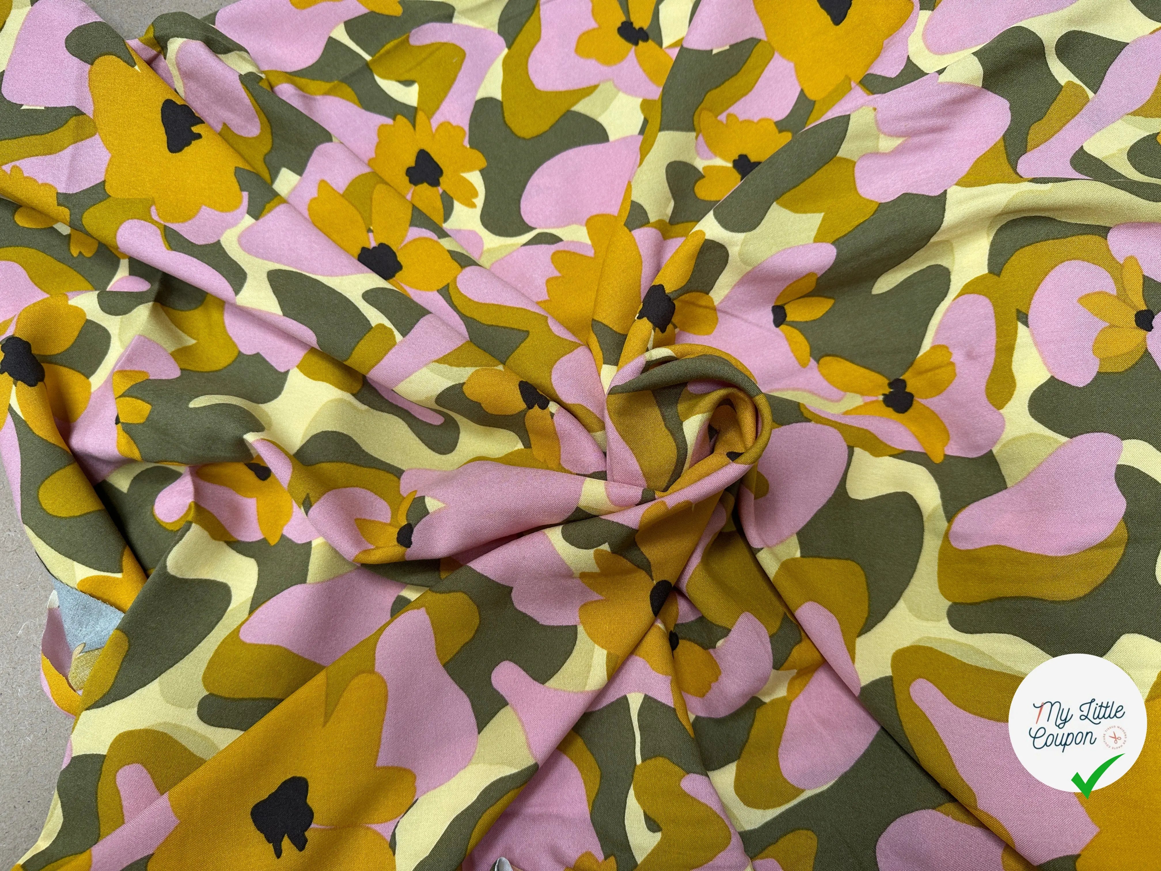 VISCOSE AIMEE VERT / JAUNE - My Little Coupon
