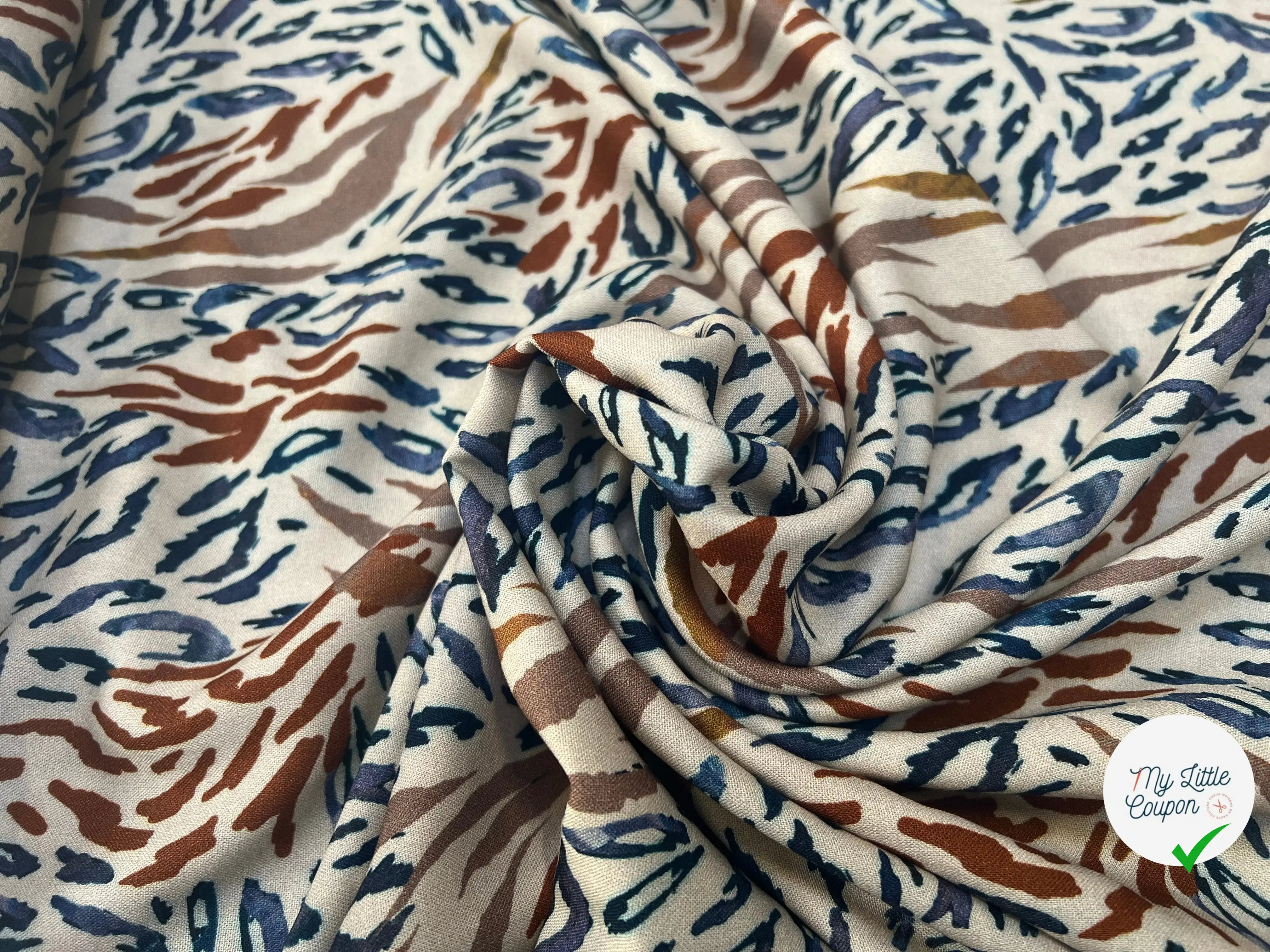VISCOSE BAGHEERA ECRU / MARRON - My Little Coupon