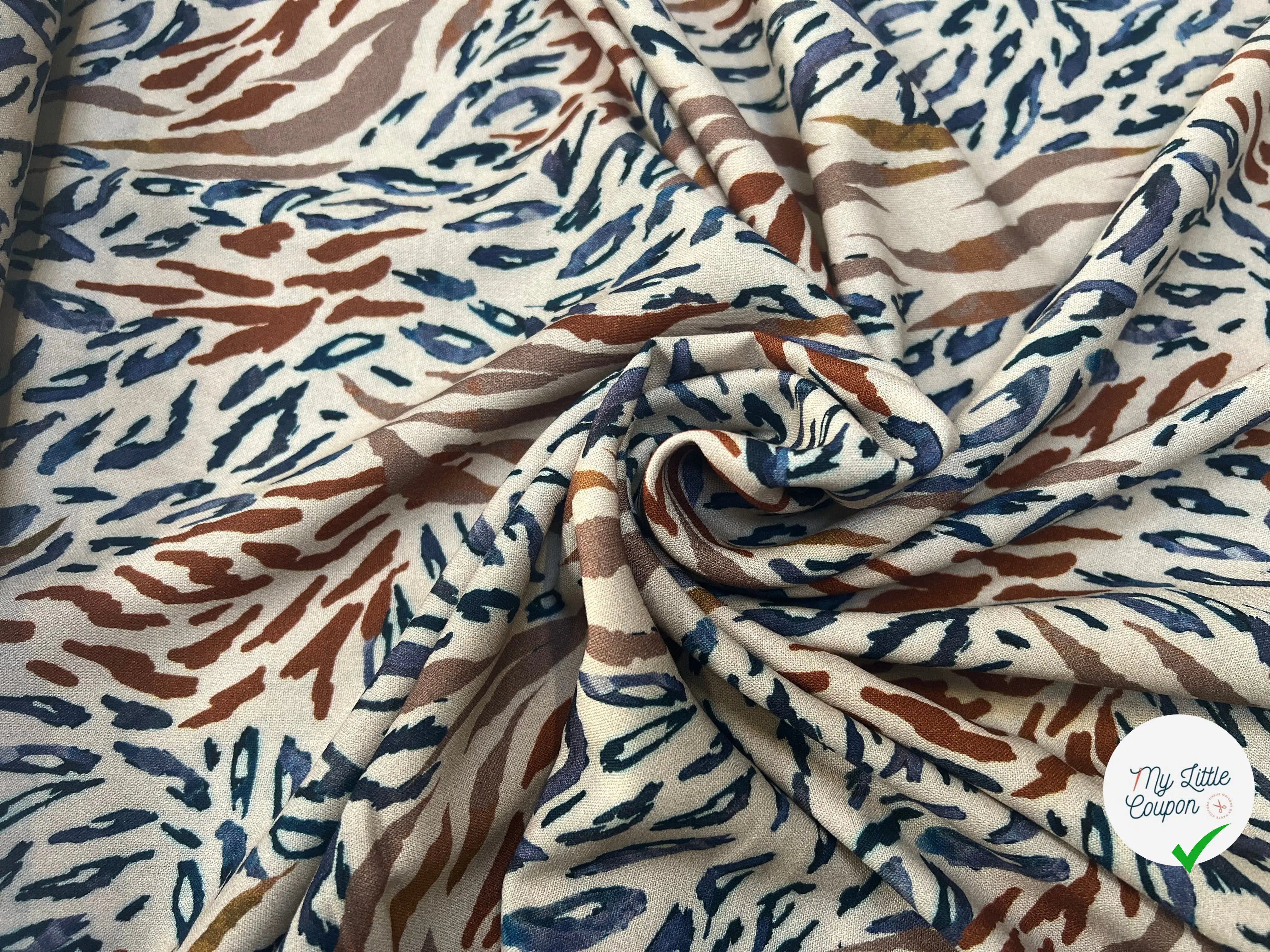 VISCOSE BAGHEERA ECRU / MARRON - My Little Coupon