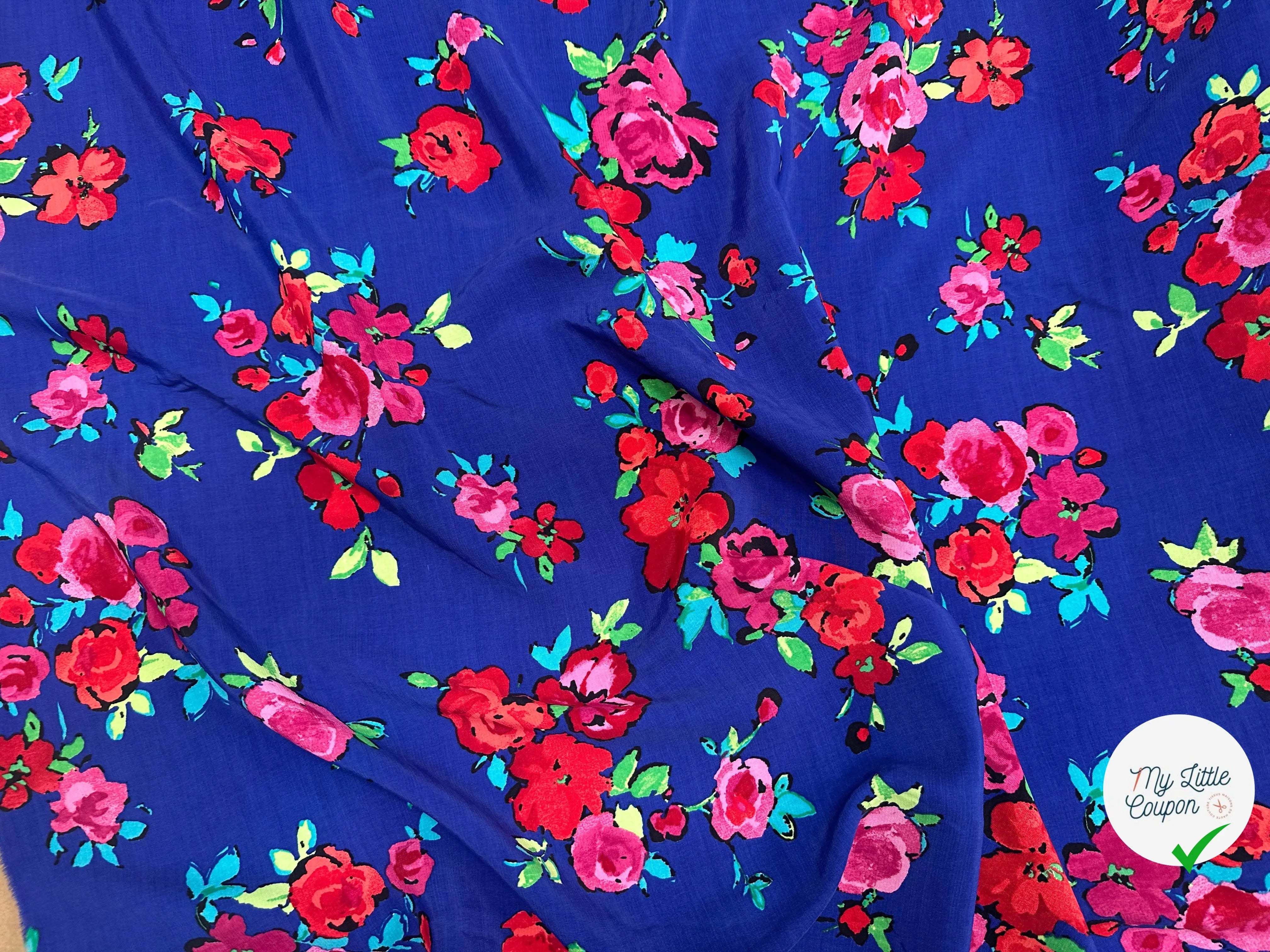 VISCOSE BLEU DE FLEURS SUPERBE - My Little Coupon