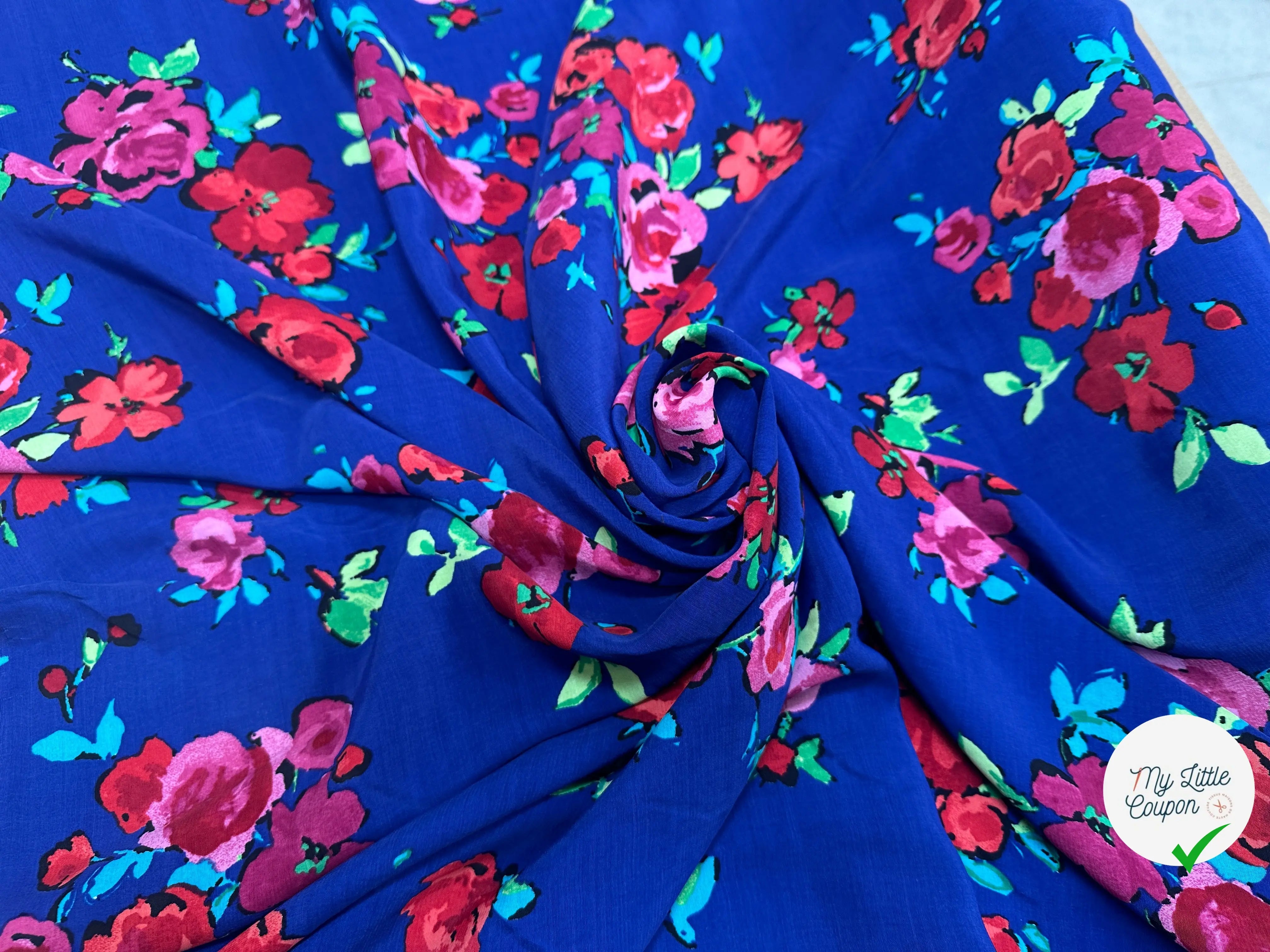 VISCOSE BLEU DE FLEURS SUPERBE - My Little Coupon