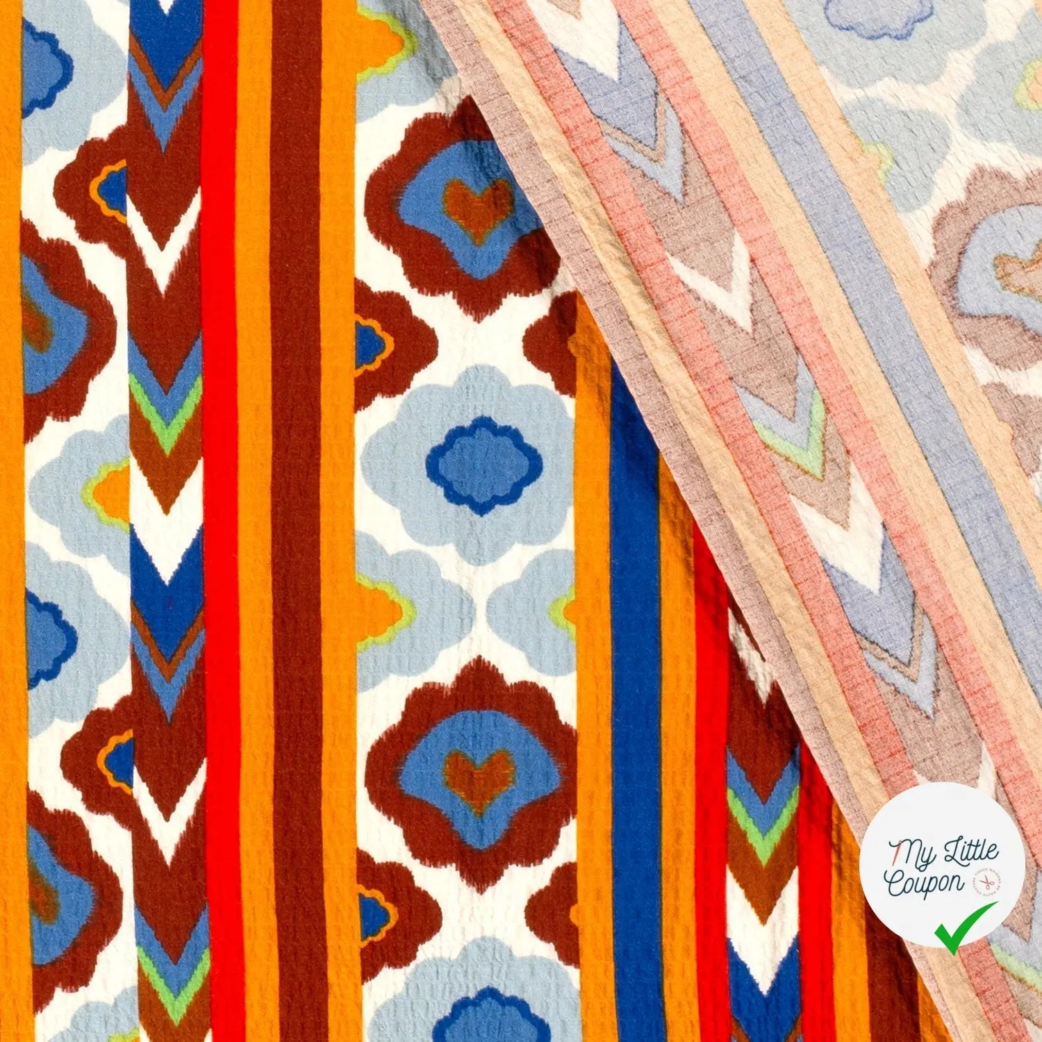 VISCOSE BUBBLE TISSU IMPRIMÉ ABSTRAIT BLANC - My Little Coupon