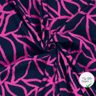 VISCOSE BUBBLE TISSU IMPRIMÉ ABSTRAIT BLEU MARINE - My Little Coupon