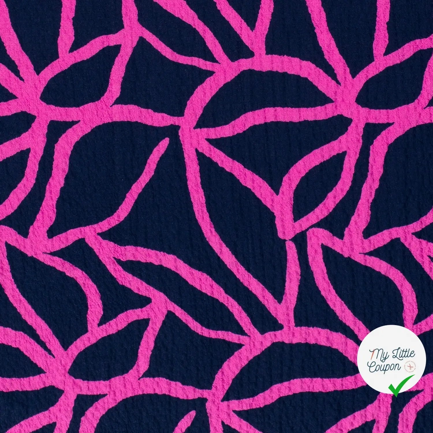 VISCOSE BUBBLE TISSU IMPRIMÉ ABSTRAIT BLEU MARINE - My Little Coupon