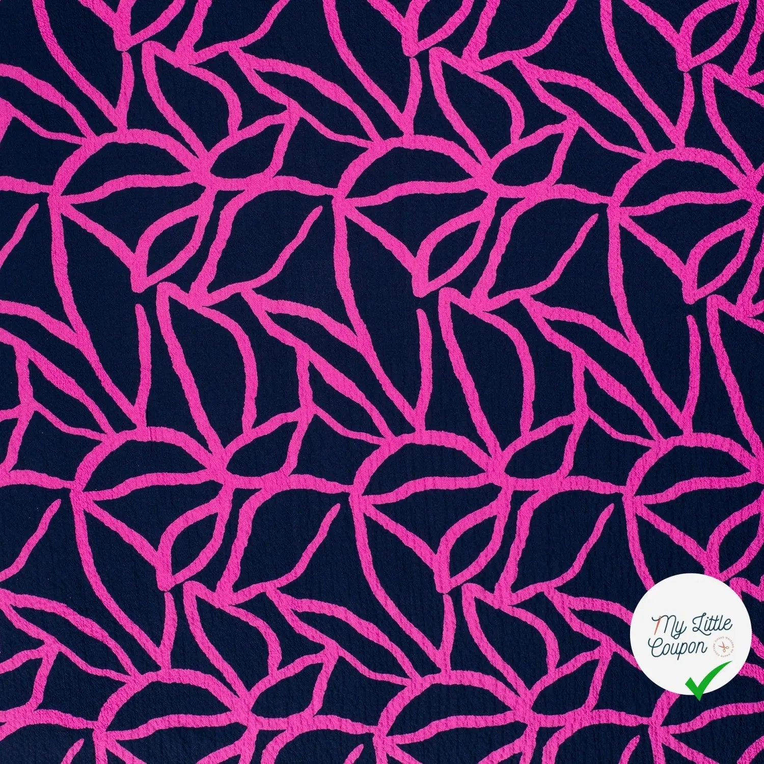 VISCOSE BUBBLE TISSU IMPRIMÉ ABSTRAIT BLEU MARINE - My Little Coupon