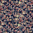 VISCOSE BUBBLE TISSU IMPRIMÉ FEUILLES BLEU MARINE - My Little Coupon