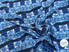 VISCOSE DE BLEU LYS ABSTRAIT ET RAYURES - My Little Coupon