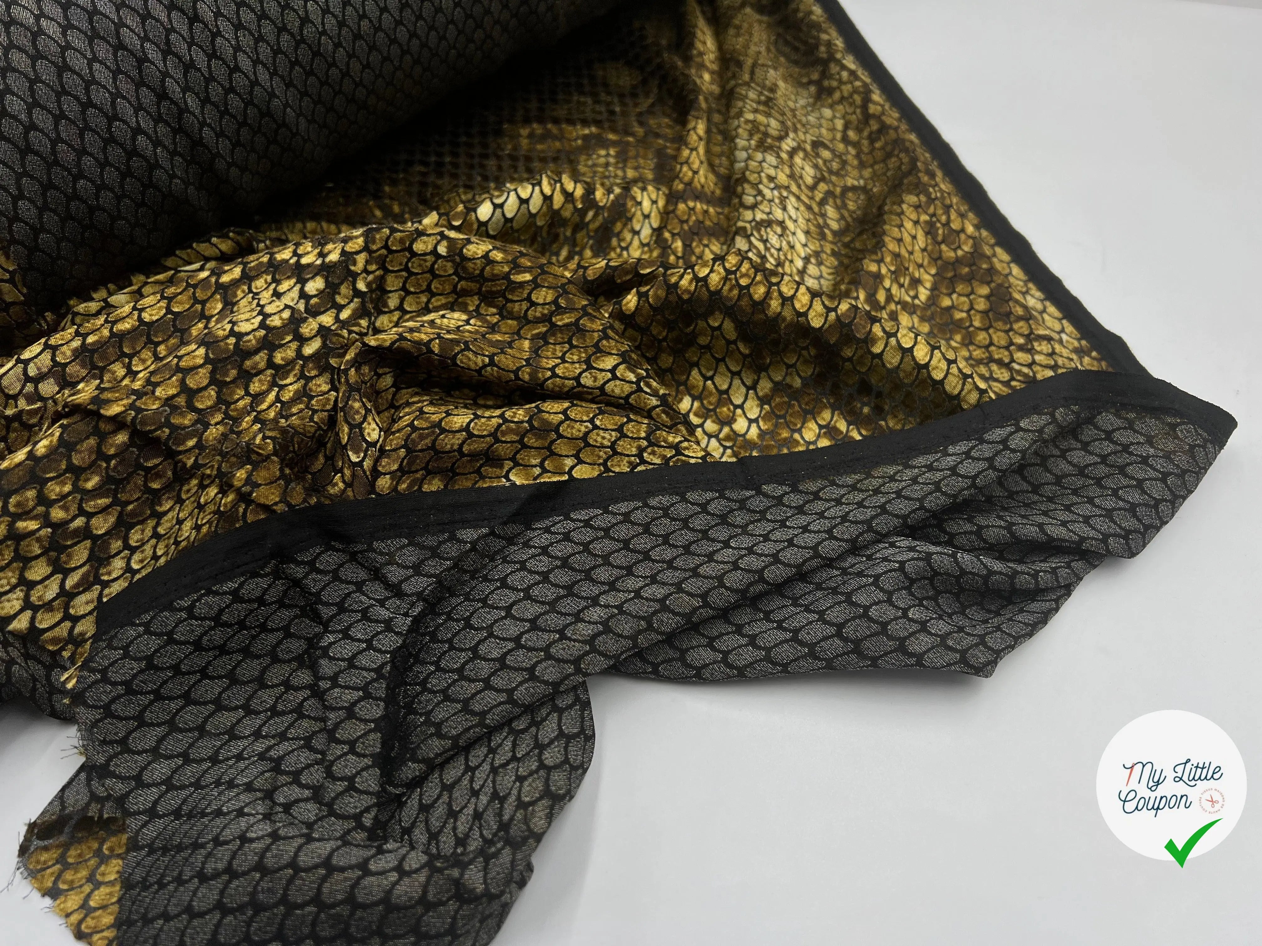 VISCOSE DÉVORÉE JACQUARD GOLDEN PYTHON SUBLIME TRANSPARENCE - My Little Coupon - tissu - coudre