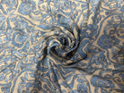VISCOSE DOUCE INSPIRATION GRÈCE FOND BEIGE MOTIFS BLEU - My Little Coupon