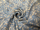 VISCOSE DOUCE INSPIRATION GRÈCE FOND BEIGE MOTIFS BLEU - My Little Coupon