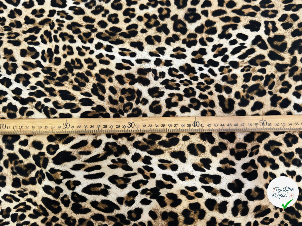 VISCOSE DOUCE LÉOPARDO FLUIDE MARRON BEIGE ET NOIR - My Little Coupon