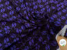 VISCOSE DOUCE MOTIF KANGOUROU BLEU FOND NOIR - My Little Coupon