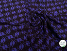 VISCOSE DOUCE MOTIF KANGOUROU BLEU FOND NOIR - My Little Coupon