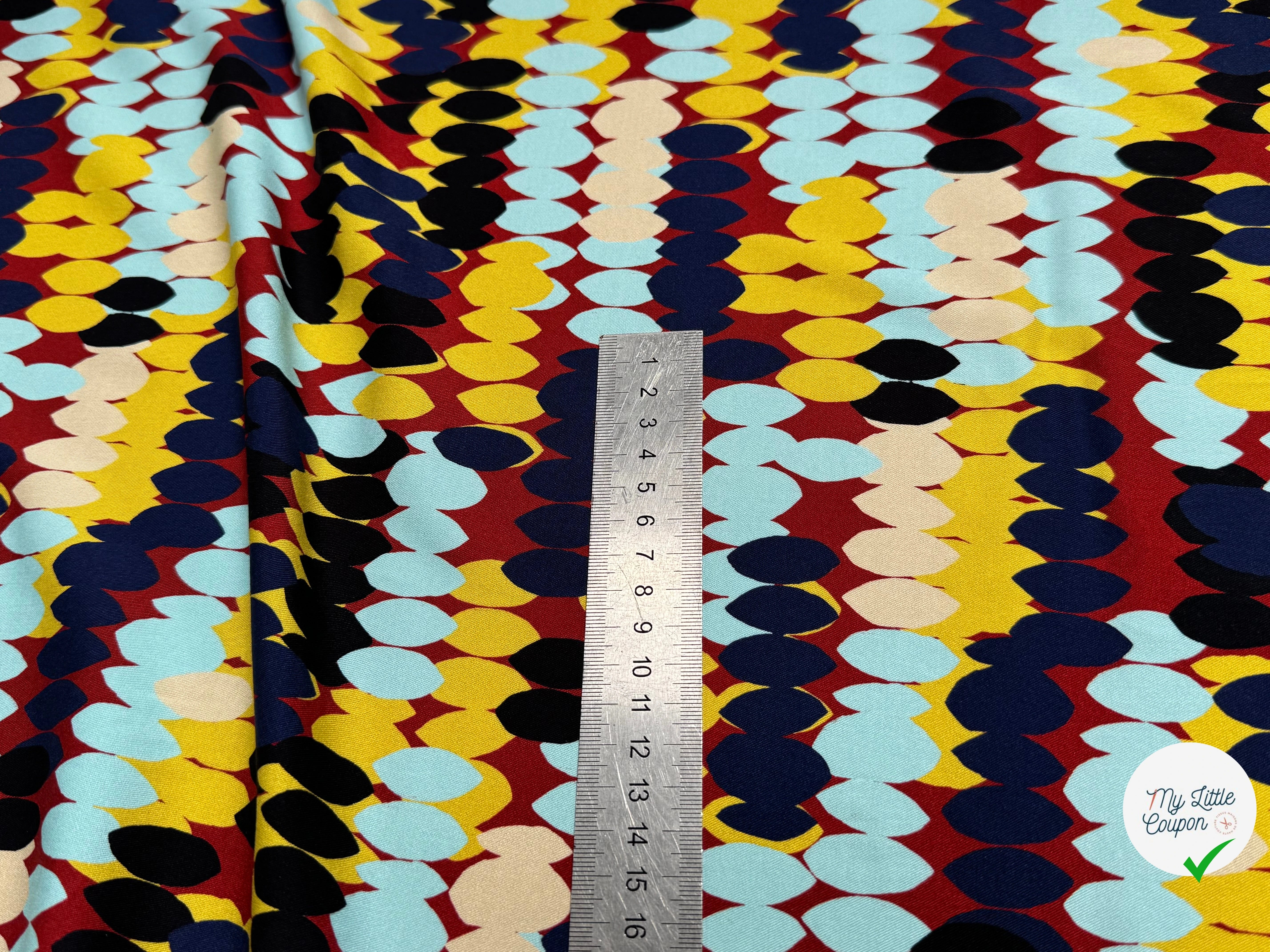 VISCOSE ÉLASTHANNE IMPRIMÉ ANIS PUNGI TOPO ENRANG ANIS - My Little Coupon