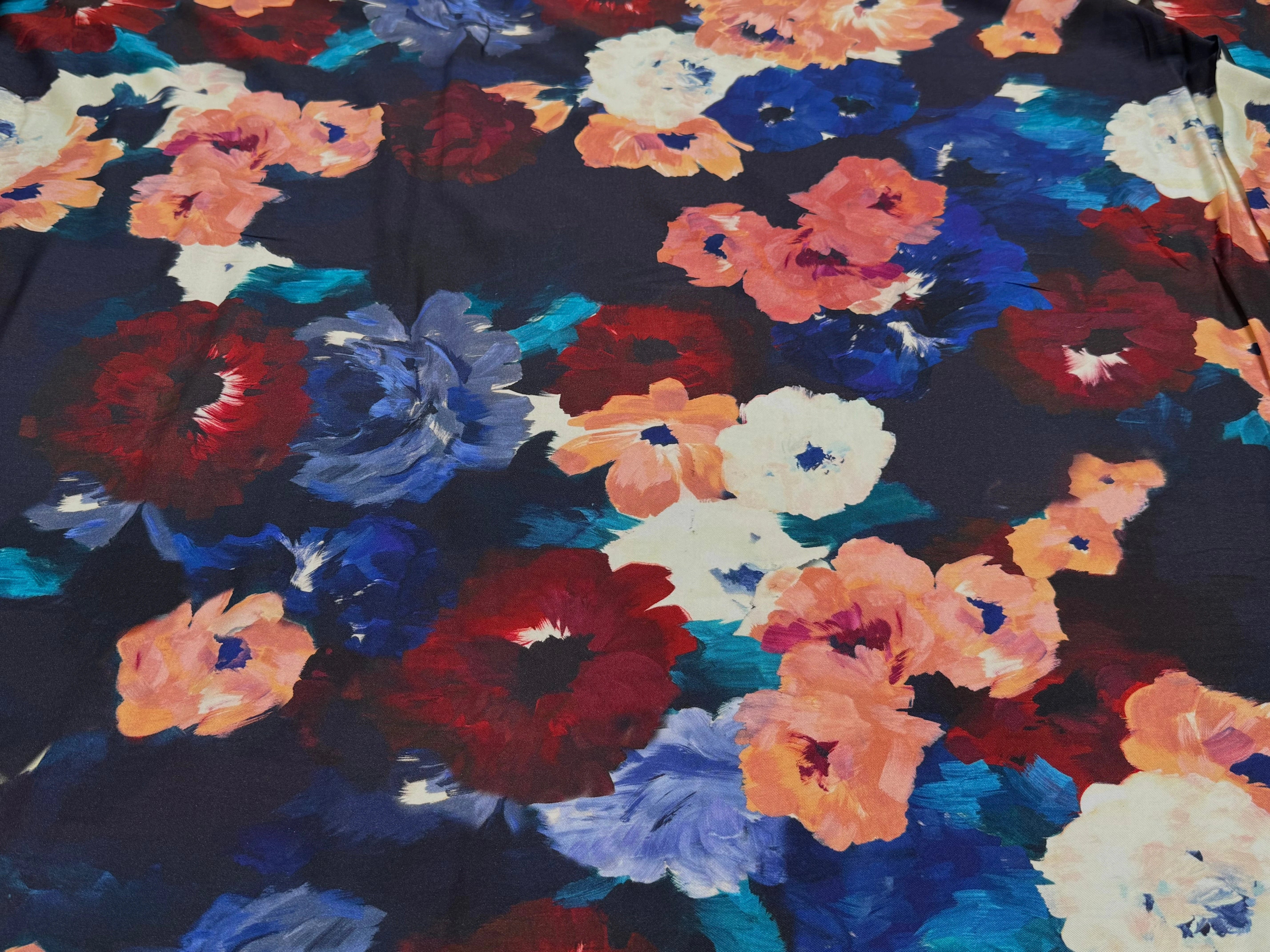 VISCOSE ÉLASTHANNE IMPRIMÉ FLEURS D'HIVER PUNGI TOPO FLEURSDHIVER - My Little Coupon