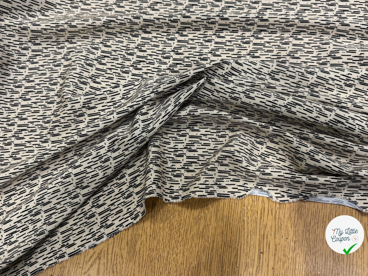 VISCOSE ÉLASTHANNE IMPRIMÉ GRAPHIQUE À TRAITS - My Little Coupon