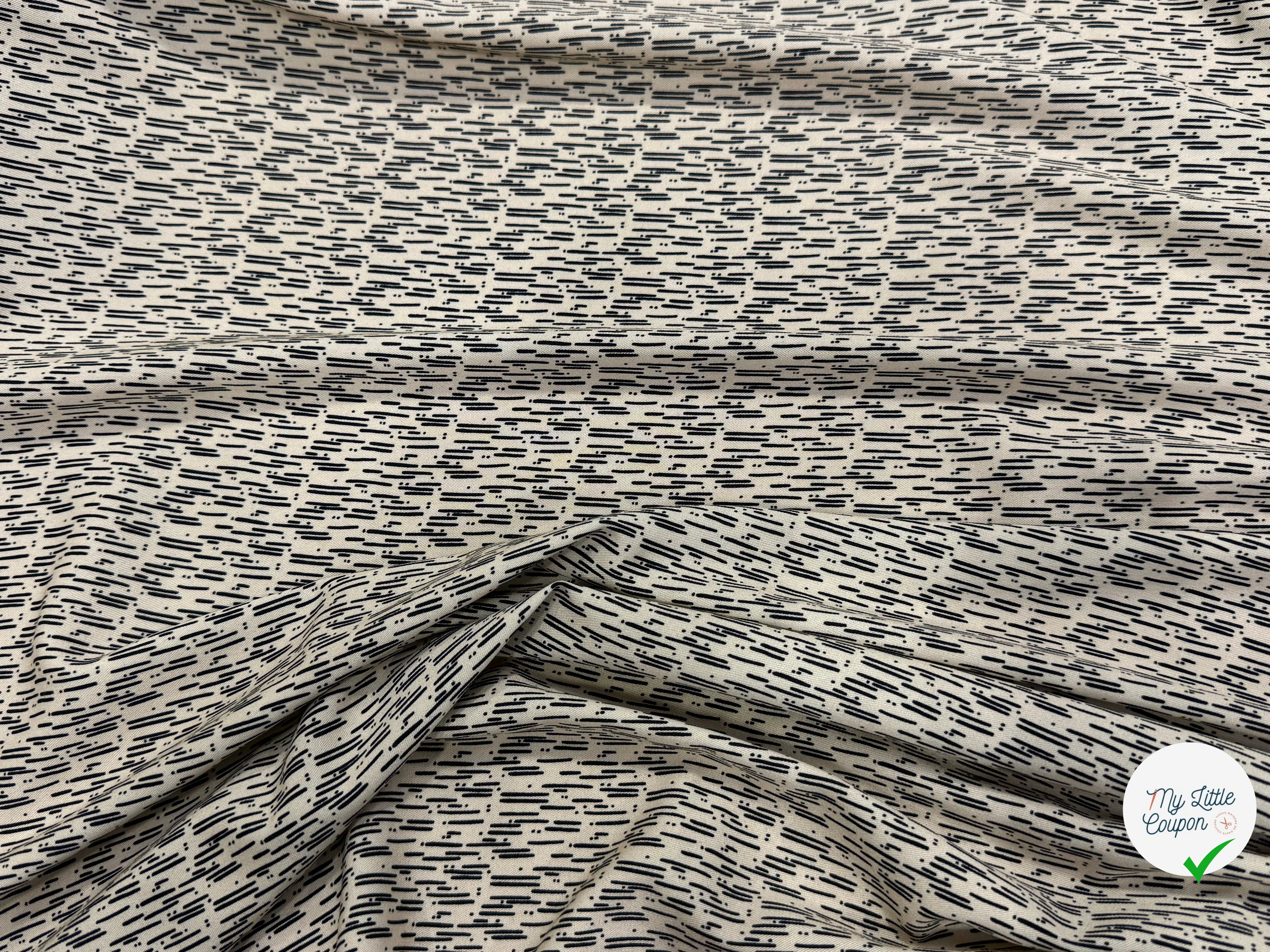 VISCOSE ÉLASTHANNE IMPRIMÉ GRAPHIQUE À TRAITS - My Little Coupon