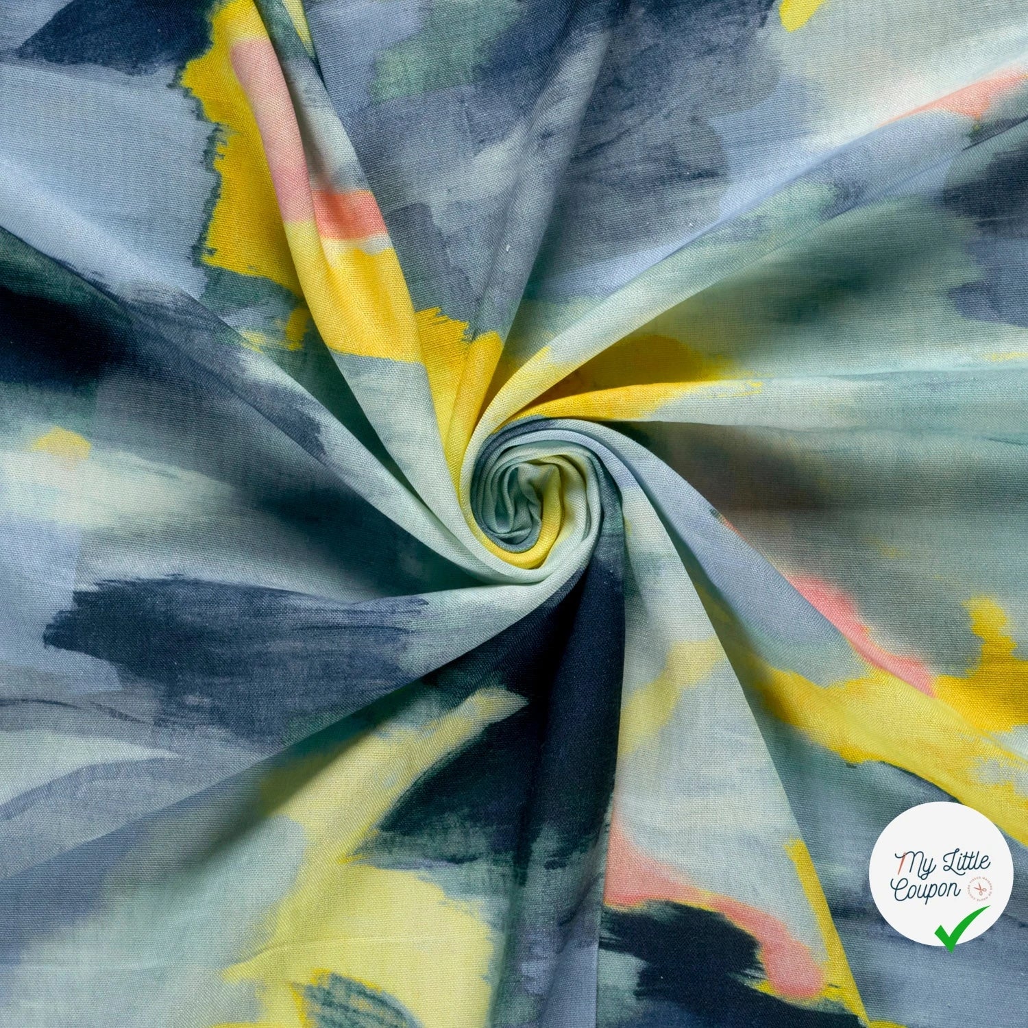 VISCOSE ET LIN ABSTRAIT BLEU CLAIR - My Little Coupon
