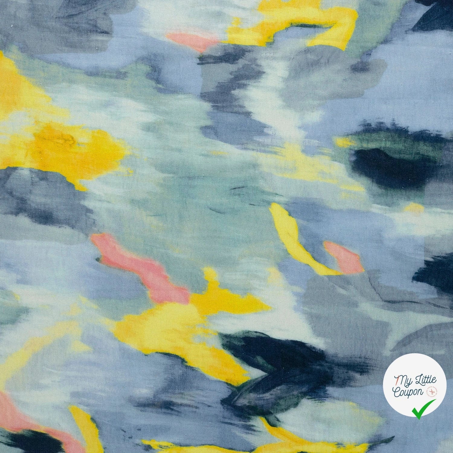VISCOSE ET LIN ABSTRAIT BLEU CLAIR - My Little Coupon