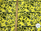 VISCOSE FINEMENT SERGÉE FLORALIE JAUNE ET NOIR - My Little Coupon - tissu - coudre
