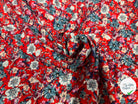 VISCOSE FLEURS ROUGE & BLEU - My Little Coupon
