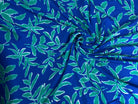 VISCOSE FLUIDE FEUILLAGES SUR FOND BLEU - My Little Coupon