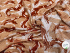 VISCOSE FLUIDE FOND BEIGE IMPRIMÉE TOURBILLON BEIGE ET CHOCO - My Little Coupon