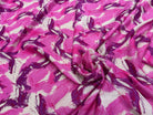 VISCOSE FLUIDE FOND BEIGE IMPRIMÉE TOURBILLON ROSE VIOLET - My Little Coupon