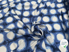 VISCOSE FLUIDE LÉGÈRE MOTIF CIRCULAIRE BLANC FOND BLEU - My Little Coupon