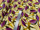 VISCOSE FLUIDE MOTIFS FEUILLAGES VIOLET NOIR - My Little Coupon