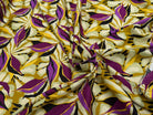 VISCOSE FLUIDE MOTIFS FEUILLAGES VIOLET NOIR - My Little Coupon