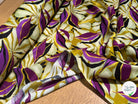VISCOSE FLUIDE MOTIFS FEUILLAGES VIOLET NOIR - My Little Coupon
