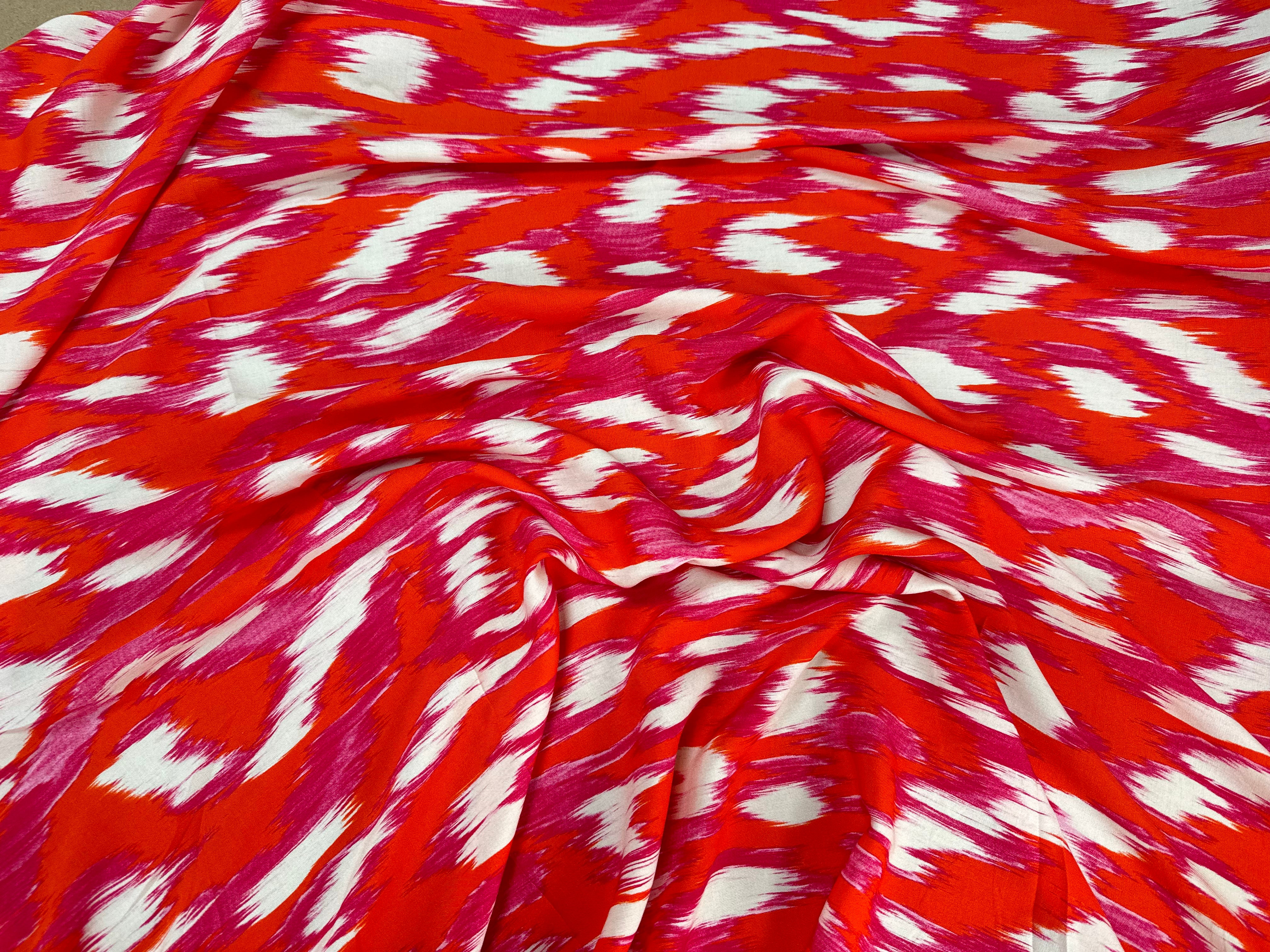 VISCOSE FLUIDE  ORANGE TACHES BLANCHES - My Little Coupon
