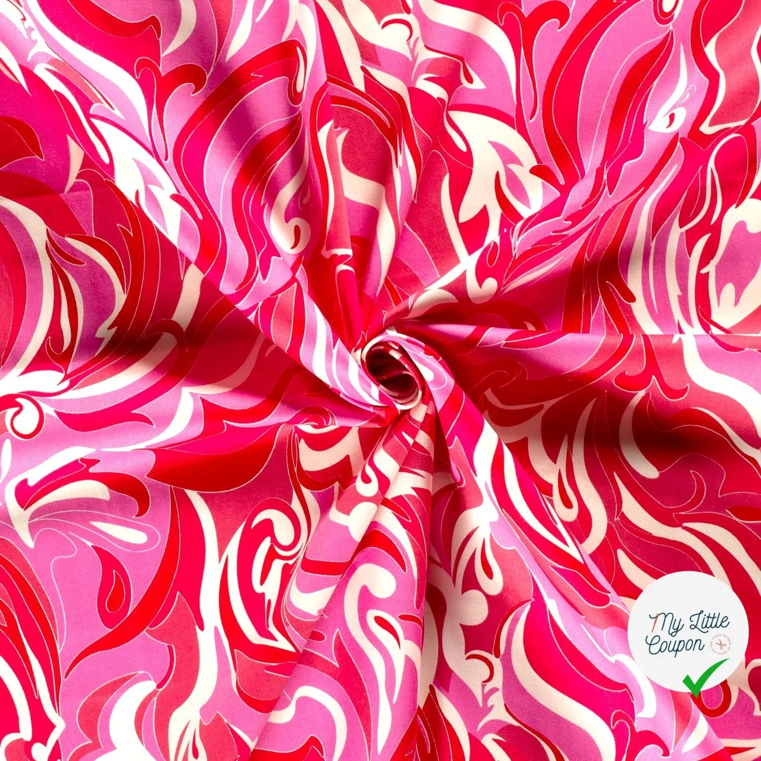 VISCOSE FLUIDE ORANGE & ROSE FEUILLAGES - My Little Coupon