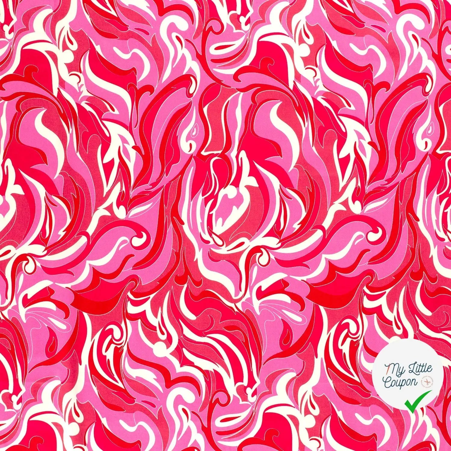 VISCOSE FLUIDE ORANGE & ROSE FEUILLAGES - My Little Coupon