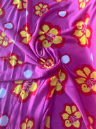 VISCOSE FOND ROSE FLEURS JAUNE - My Little Coupon