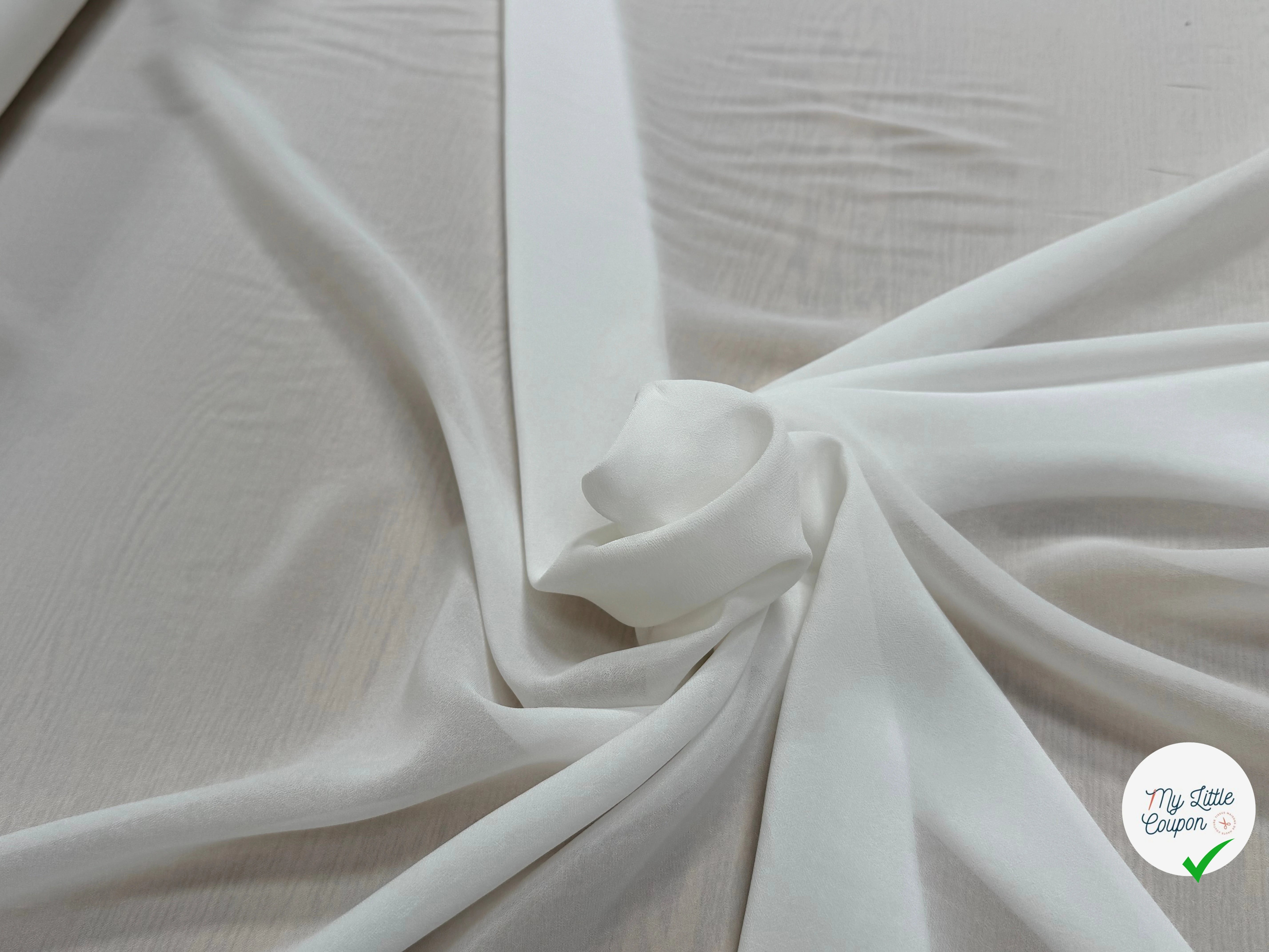VISCOSE GEORGETTE HEAVY PFD FLUIDE BLANC - My Little Coupon