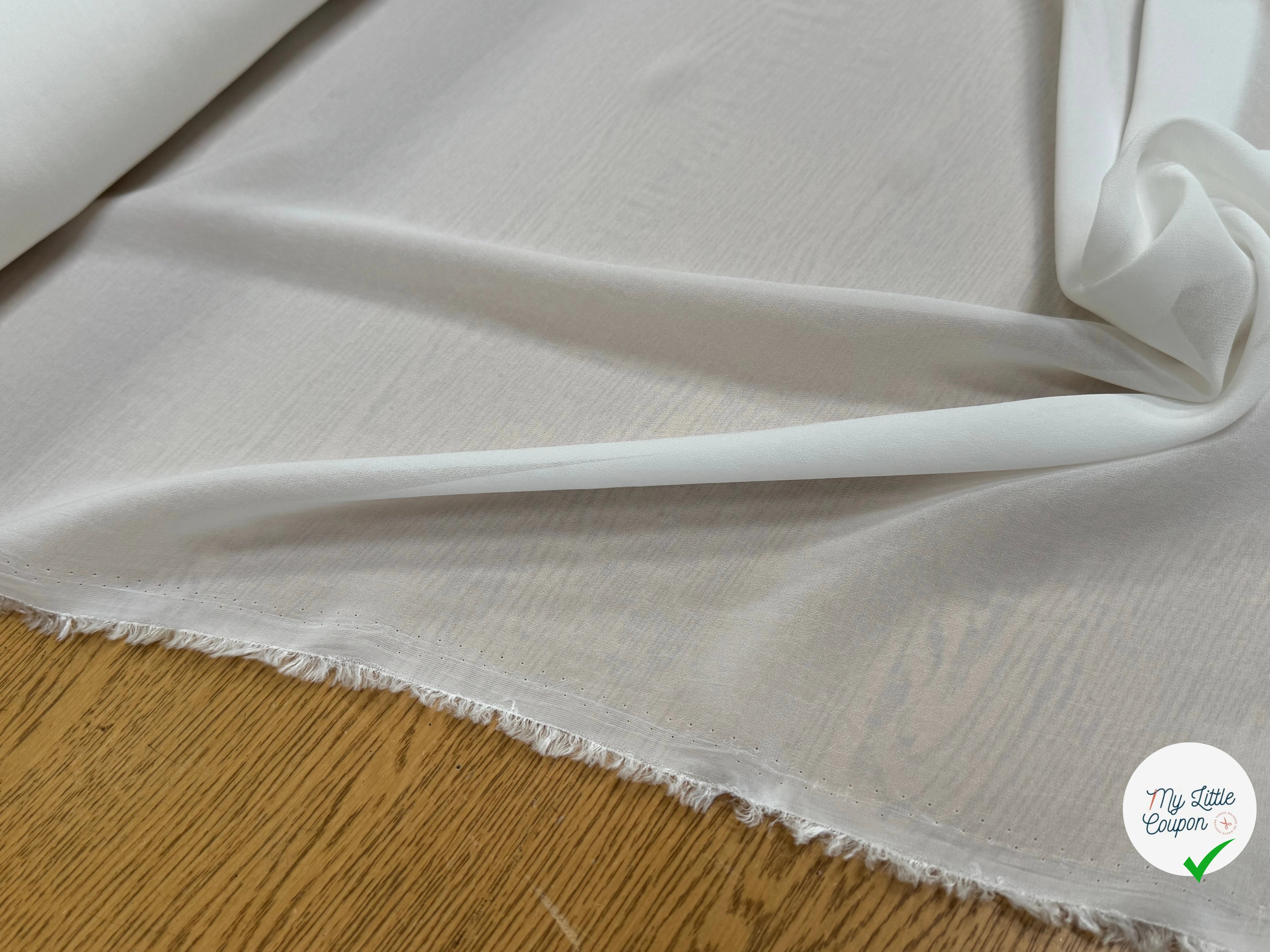 VISCOSE GEORGETTE HEAVY PFD FLUIDE BLANC - My Little Coupon