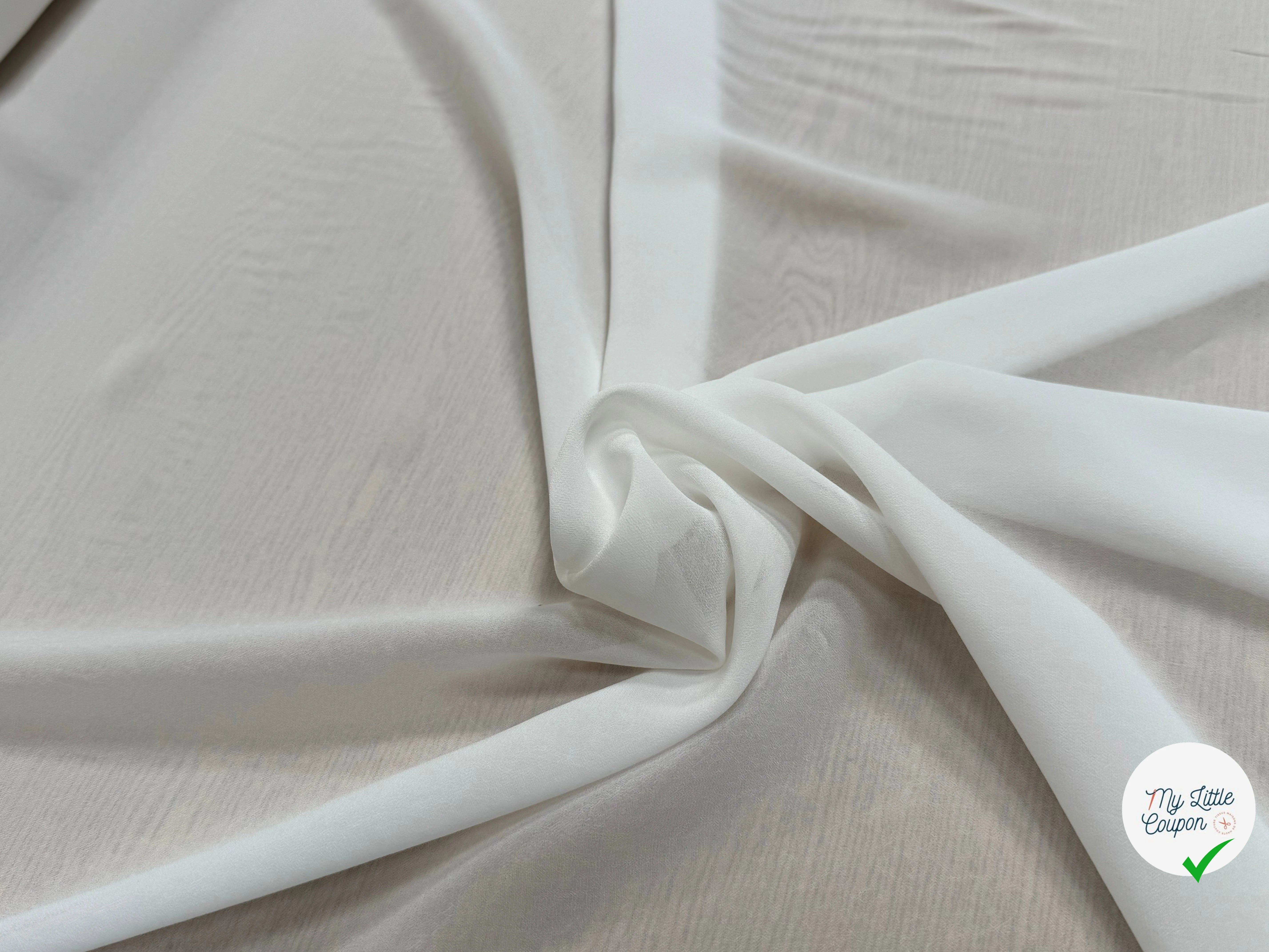 VISCOSE GEORGETTE HEAVY PFD FLUIDE BLANC - My Little Coupon