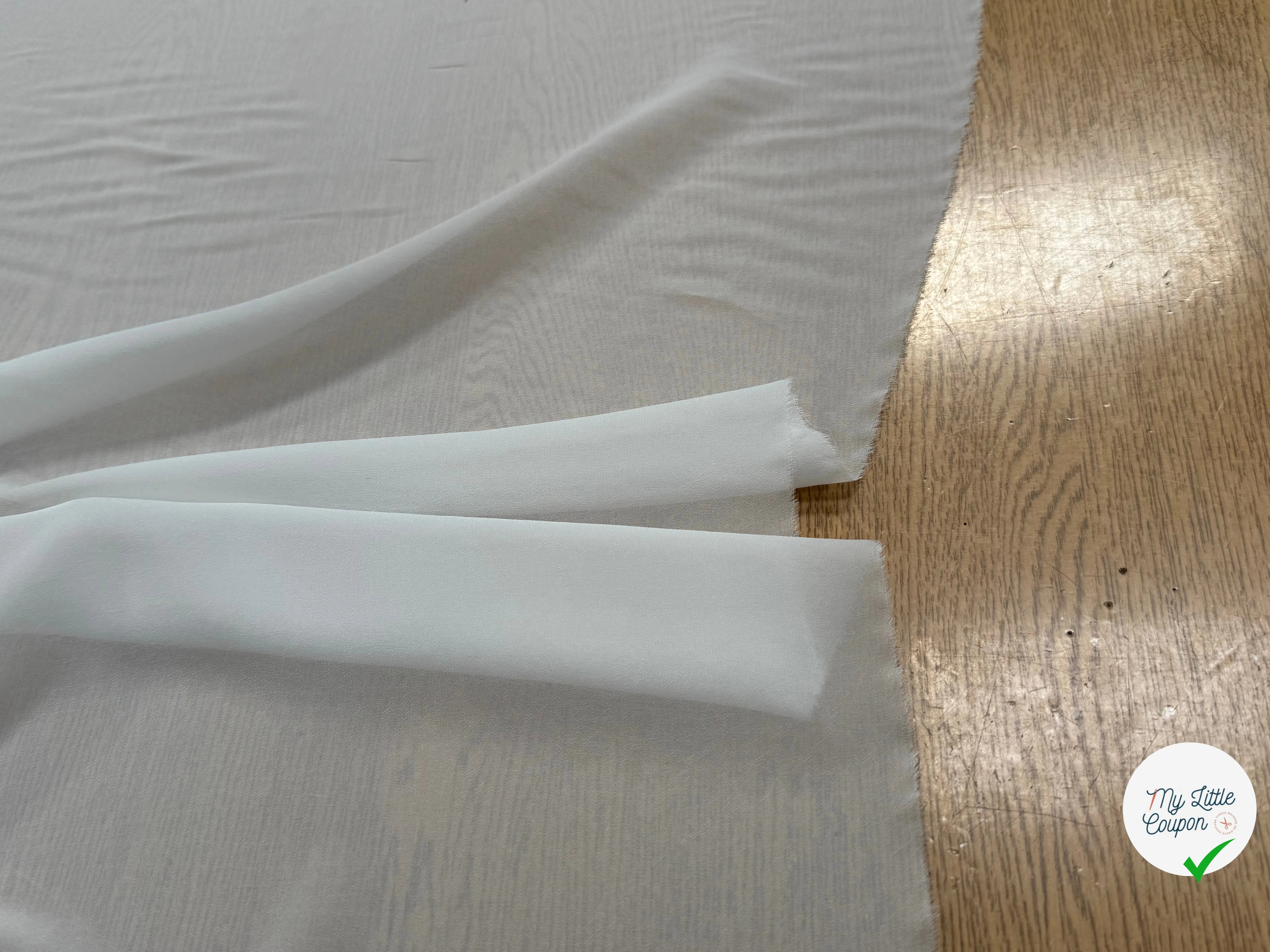VISCOSE GEORGETTE HEAVY PFD FLUIDE BLANC - My Little Coupon