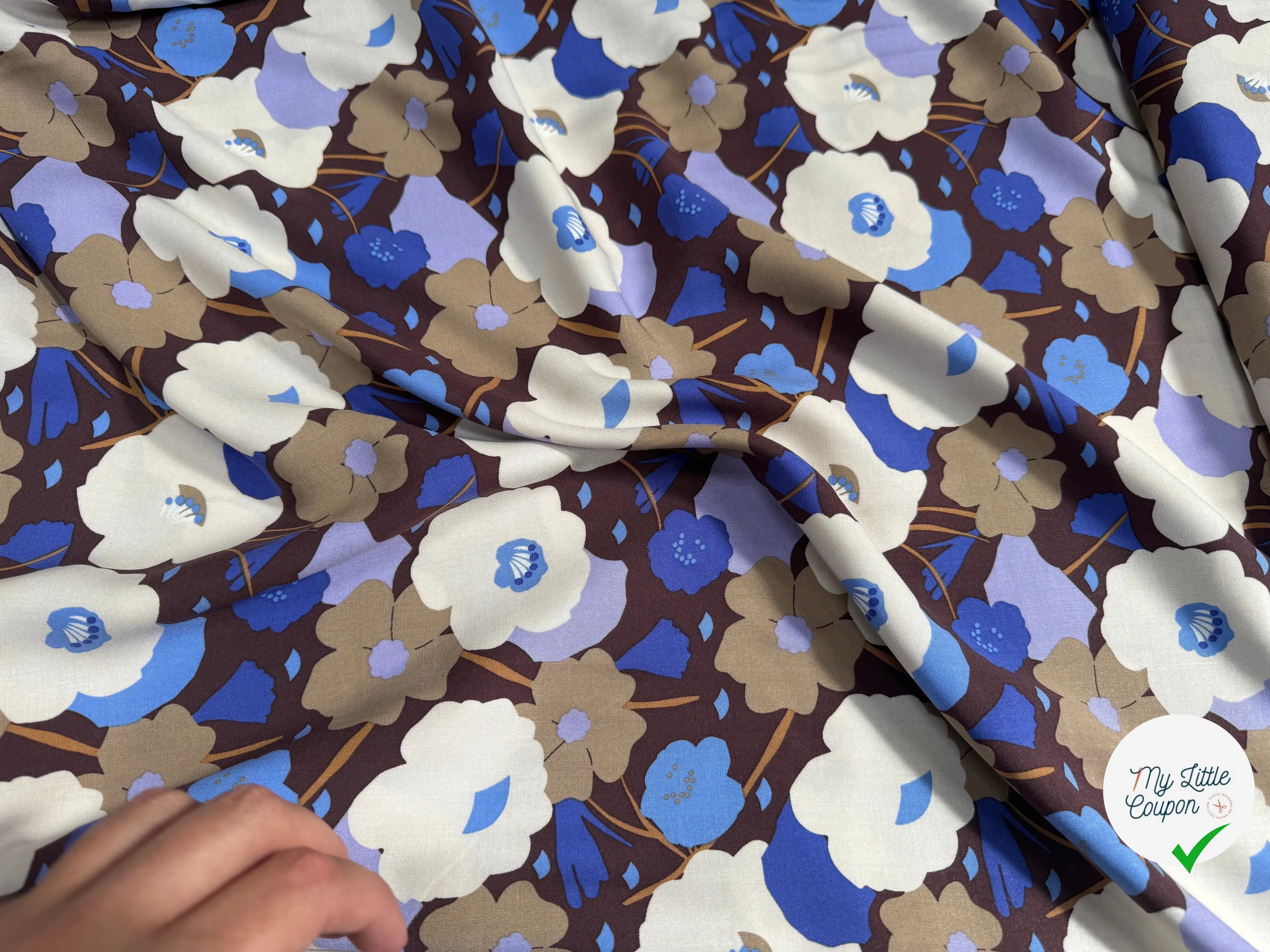 VISCOSE GEORGINA CACAO / BLEU - My Little Coupon