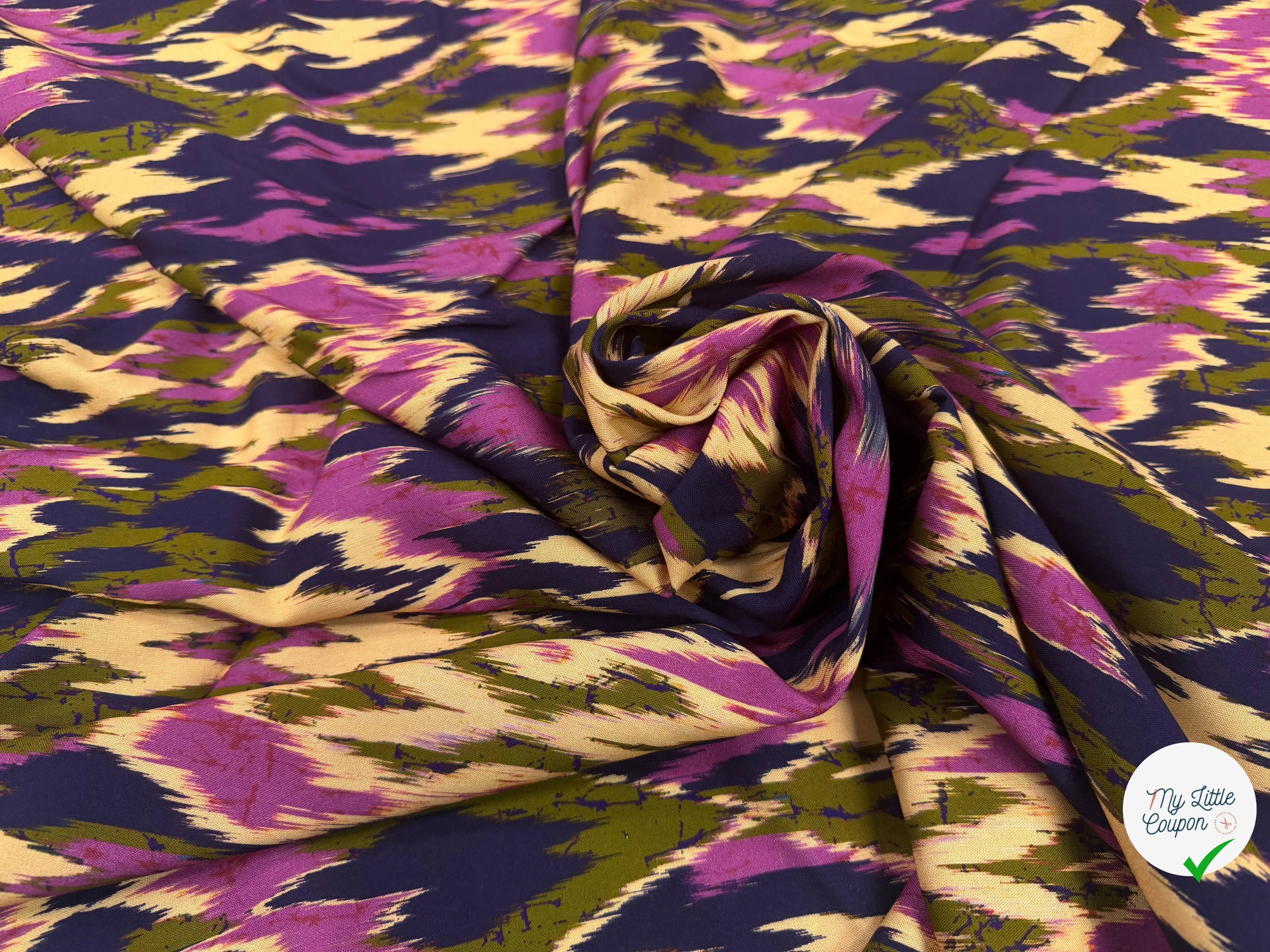 VISCOSE IKAT VIOLET 140 CM - My Little Coupon