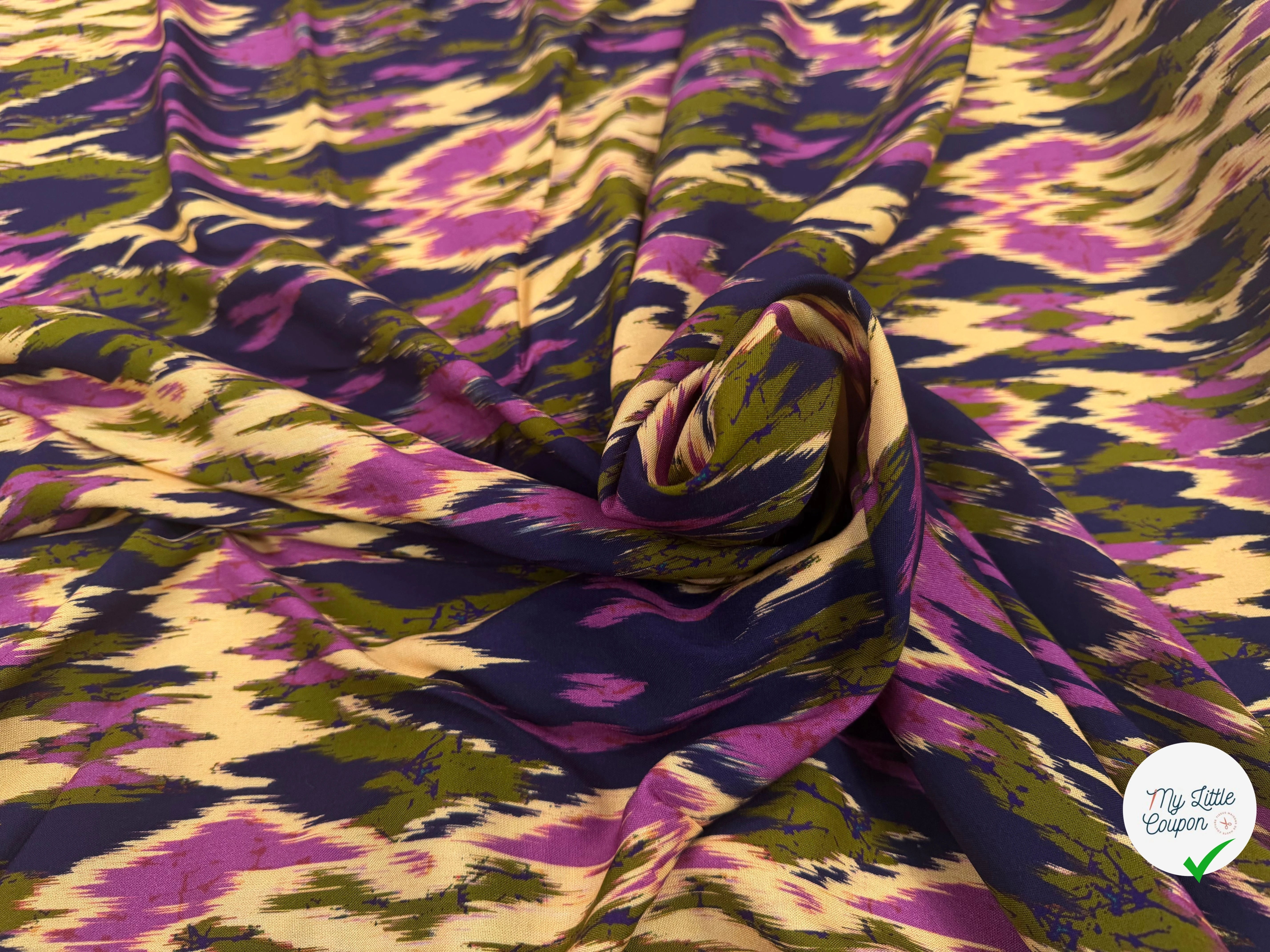 VISCOSE IKAT VIOLET 140 CM - My Little Coupon